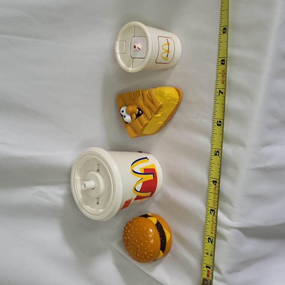 Mcdonalds 1990 Happy Meal toy set burger monster drink anthropomorphic pie